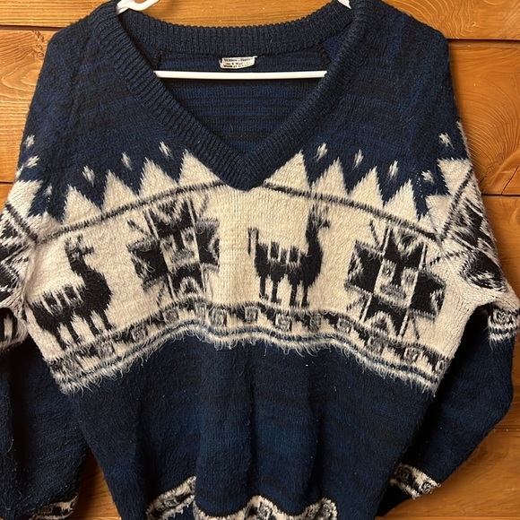 Yejidos-Cortez Alpaca V Neck Long Sleeve Knit‎ Sweater XL Ecuador Wool vintage - Picture 3 of 9